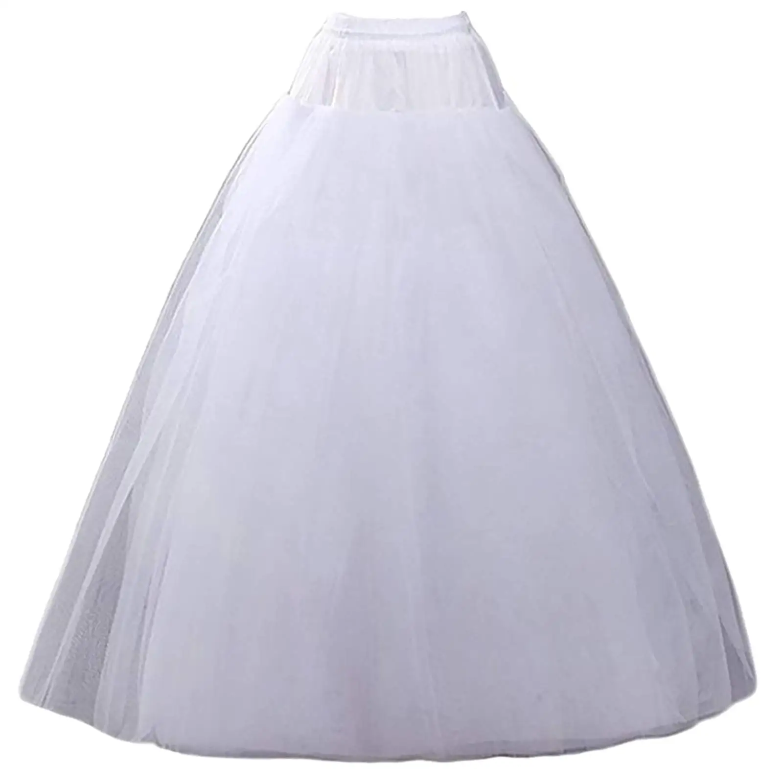 Anágua sem capuz feminino, crinolina, linha A, 3 camadas underskirt, deslizamentos para vestido de casamento, design simples