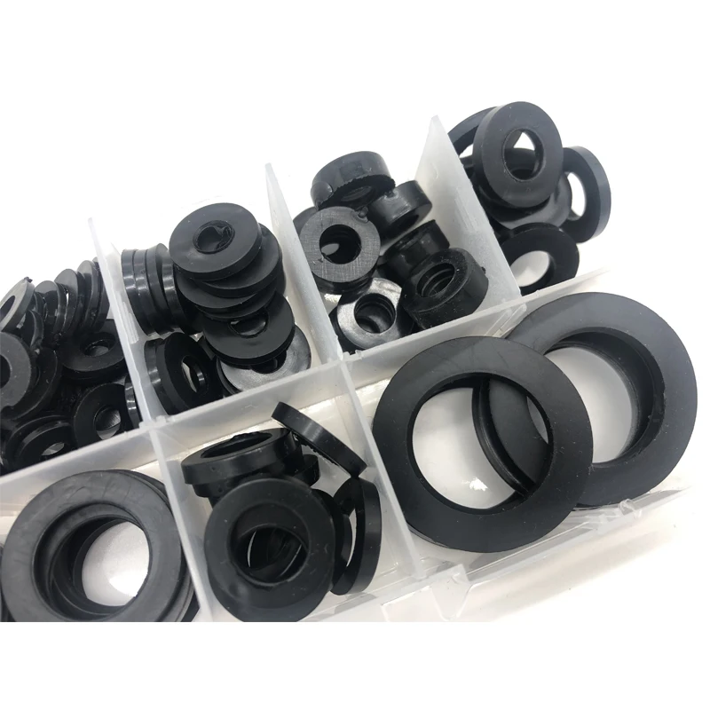 8 Sizes Black Insulation Ring Rubber Flat Washer Gasket Assortment Kit  M3 M5 M6 M8 M10 M15 M20 Home Improvement