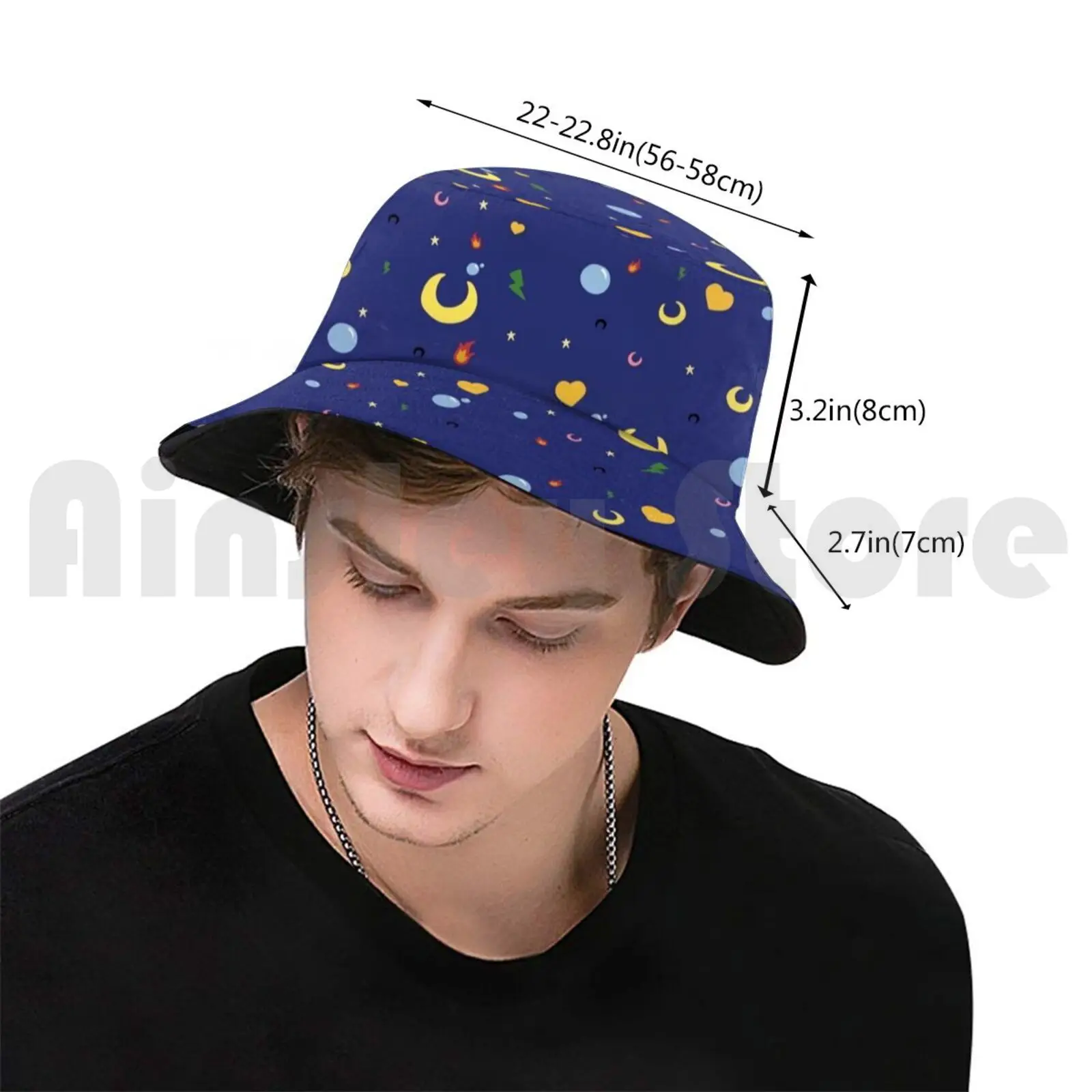 Sailor Guardians Pattern Sun Hat Foldable UV Protection Sailor Moon Jupiter Venus Usagi Tsukino Serena Williams