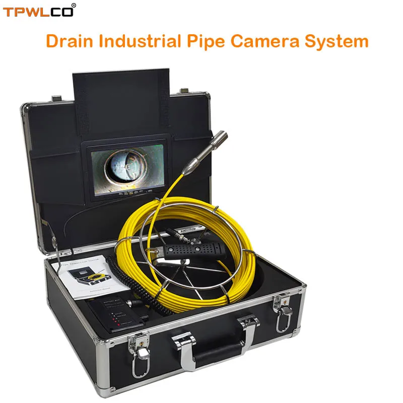 

7" LCD Screen Endoscope Drain Industrial Pipe Inspection System 8GB SD Card With DVR 20m Cable Pipeline Camera Diameter 23mm