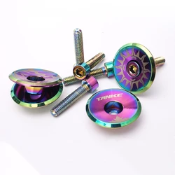 Rainbow Bicycle Headset Top Cap Bike Stem Headset Bowl Cover With Screw for 28.6mm Fork Head Tube MTB Road Bicycle Accessories