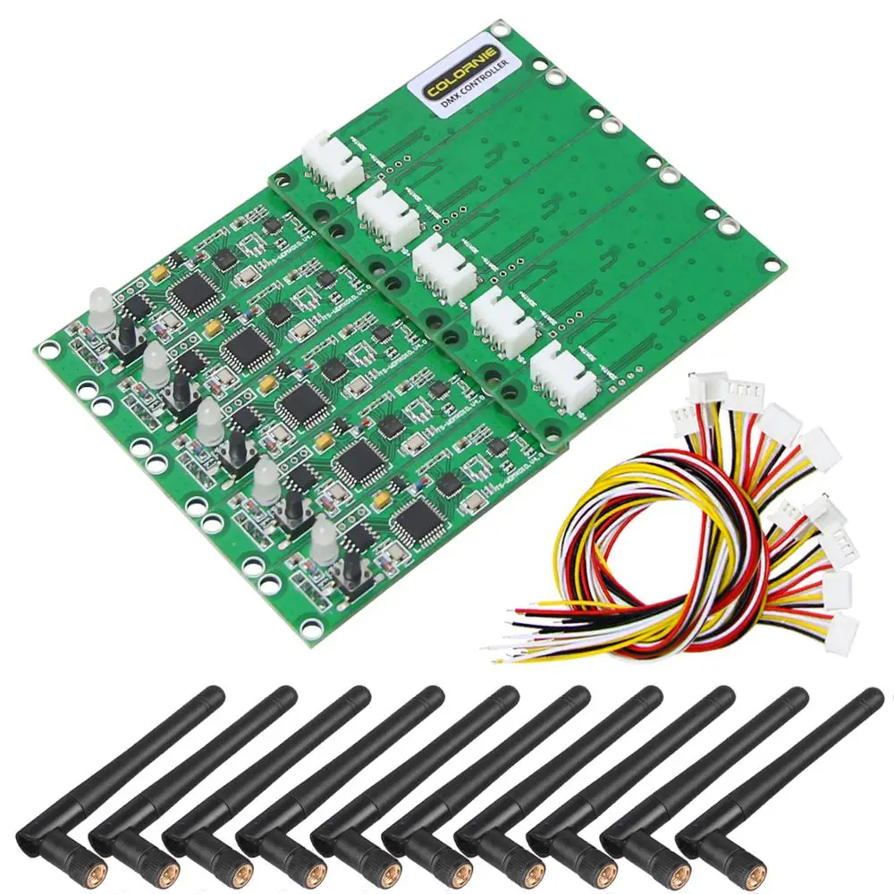 New Dmx512 Controller 10pcs Transmitter&Receiver 2 in 1 Wireless DMX Controller PCB Module Upgrade Stage Llighting