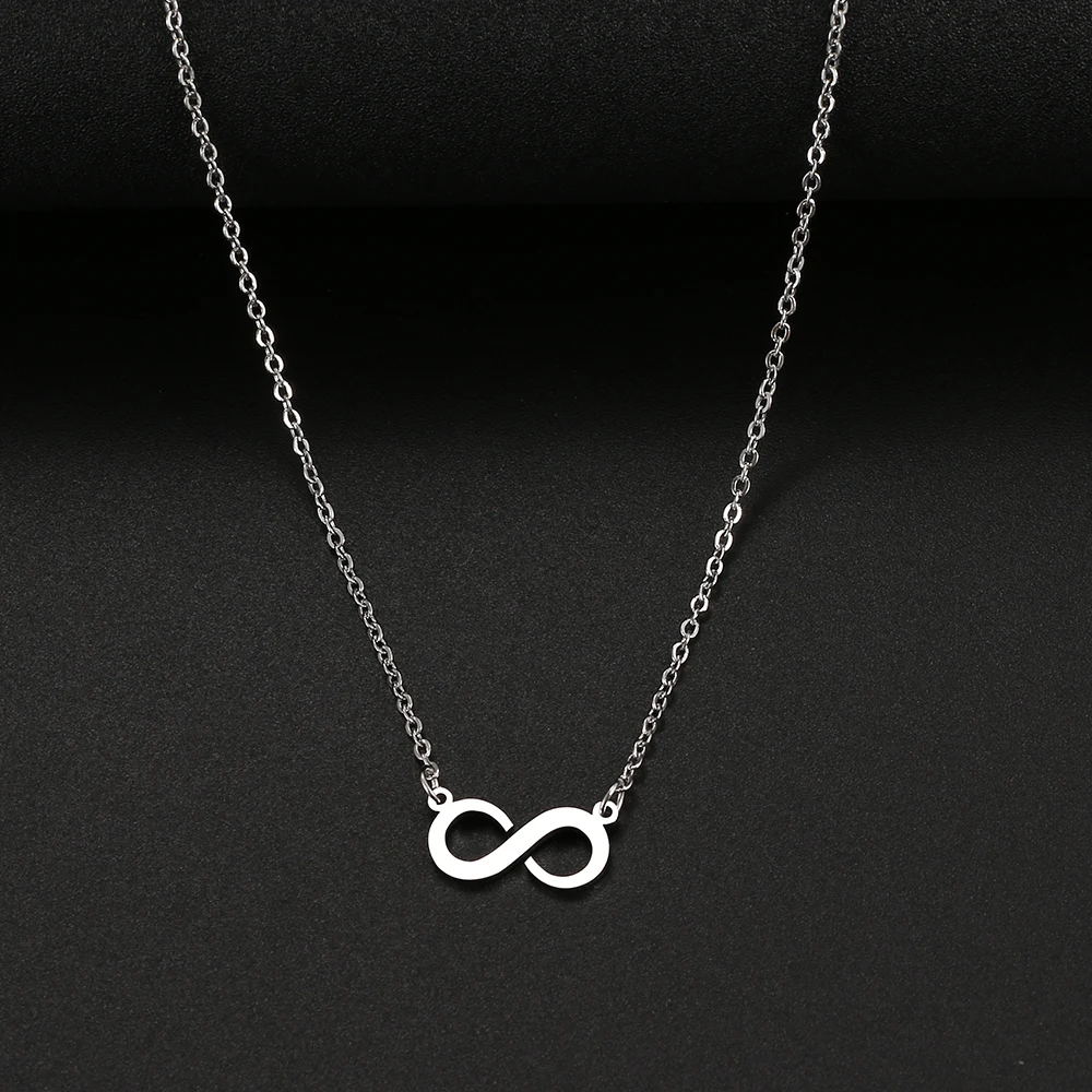 Stainless Steel Necklaces Surrounding Opening Infinity Symbol Pendant Chain Fashion Necklace For Women Jewelry Party Gifts