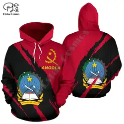 Mężczyźni angola flag 3d bluza z kapturem z nadrukiem bluzy z długim rękawem kurtka damska sweter unisex dres z kapturem z kapturem jesień znosić