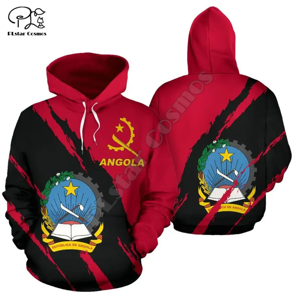 Men angola flag 3d print hoodie long sleeve Sweatshirts jacket women unisex pullover tracksuit with hood hoody autumn outwear