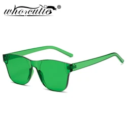 Brand Design Rimless Sunglasses Women Frameless Sqaure Frame Colorful Ocean Lens Red Green Tint Sun Glasses Female Shades OM879