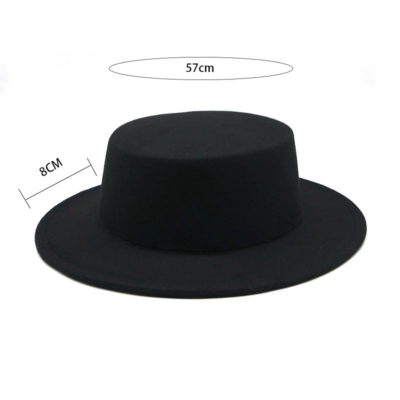 New Fashion 8CM Big side adult Vintage Wide Brim Felt Bowler Hats Floppy Cloche Fedora Cap Hat Band Bowler Elegant female hat