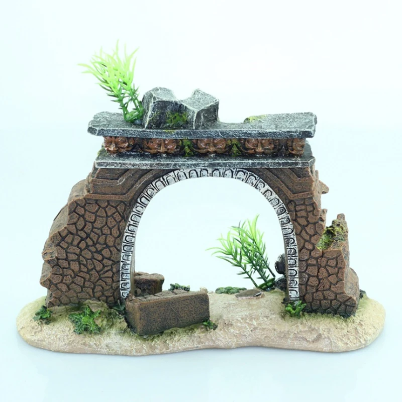 Fish Tank Aquarium Accessories Jewelry Resin Castle Arched Door Aquarium Landscaping Fish Tank Decoration Crafts Pet Supplies