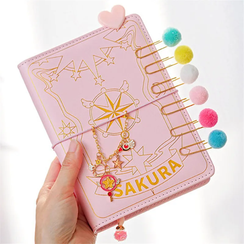 Cosplay Girly Heart Handbook Set Accessories Anime Card Captor Sakura Looseleaf Diary Notebook School Season Student Handbook