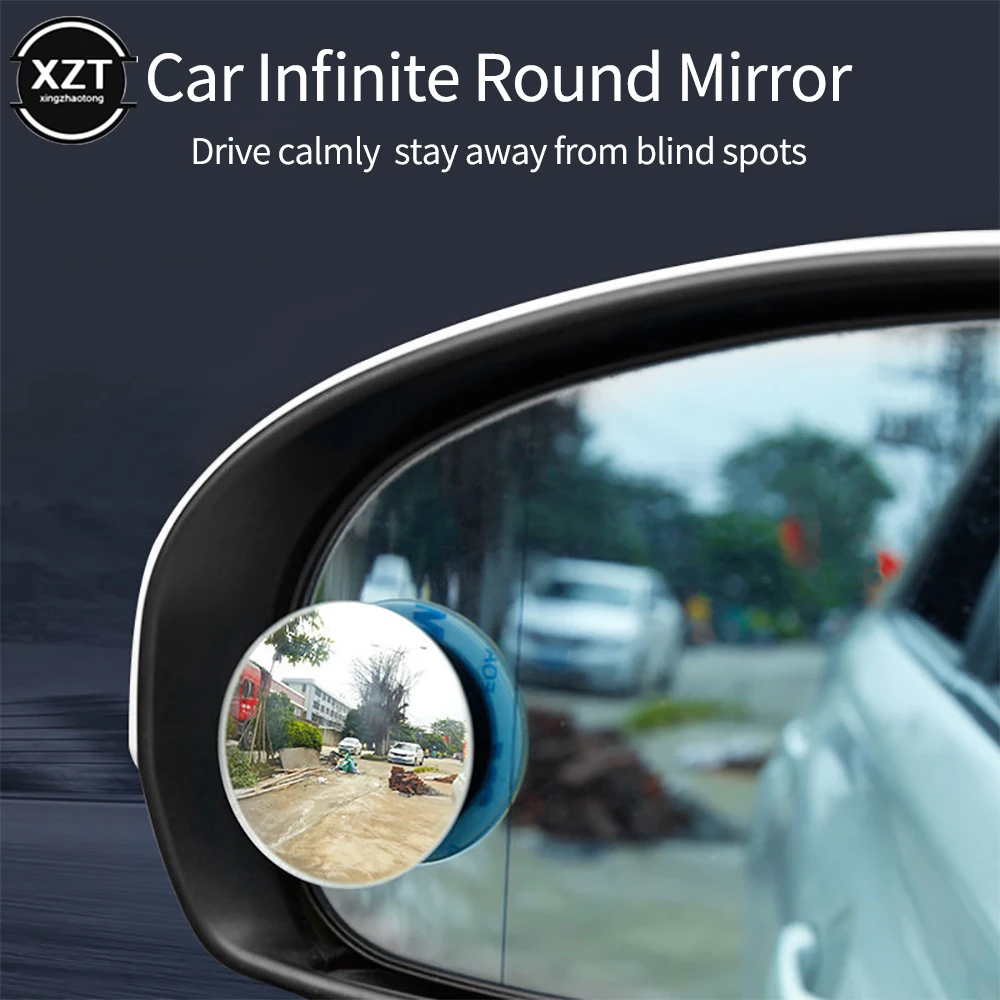 Car Wide Angle Mirror Rearview Blind Spot Mirror Adjustable 360 Degree Convex for Car Reverse Vehicle Parking Rimless Mirrors