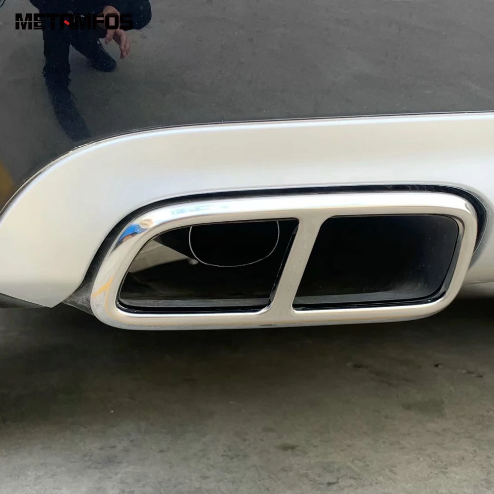 For Volvo XC90 2016-2018 2019 2020 Exhause Pipe Tailpipe Muffler Decoration Cover Trim Frame Exterior Accessories Car Styling