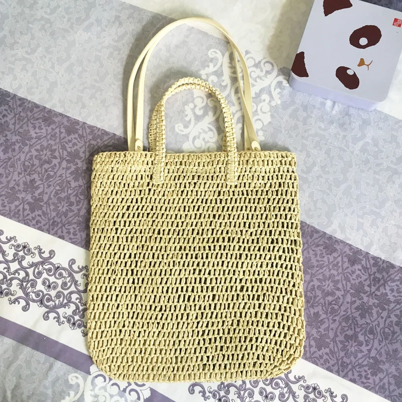 Handmade Women Handbag Designer Luxury Shoulder Bag Woven Hollow Beach Bags Summer Female Straw Bag Bohemia Large Capacity Tote