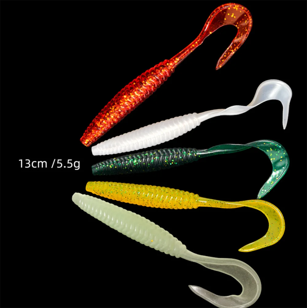 10PCS/Bag 6cm Luminous Soft Fishing Bait Sandworm Bread Worm Silicone Artificial Baits Maggot Grub Fish Luya Lure Lures Worms