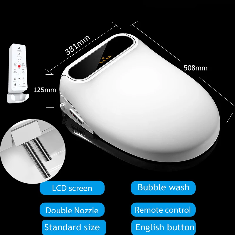 Ecofresh Intelligente Toiletzitting Elektrische Bidet Cover Smart Bidet Verwarmde Toiletbril Led Licht Wc Slimme Toiletbril Deksel