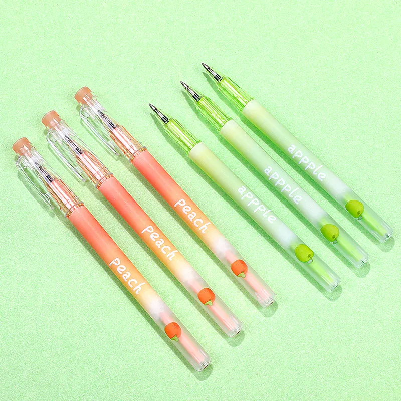 

36pcs Rainbow Falls in love with fruit creative cartoon neutral pen student silicon glue pen office signature pen neutral pen