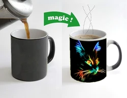 New Colors Magic Cat Coffee Mug Color Changing Mugs Cup 110z Ceramic Tea Milk Cup Gift