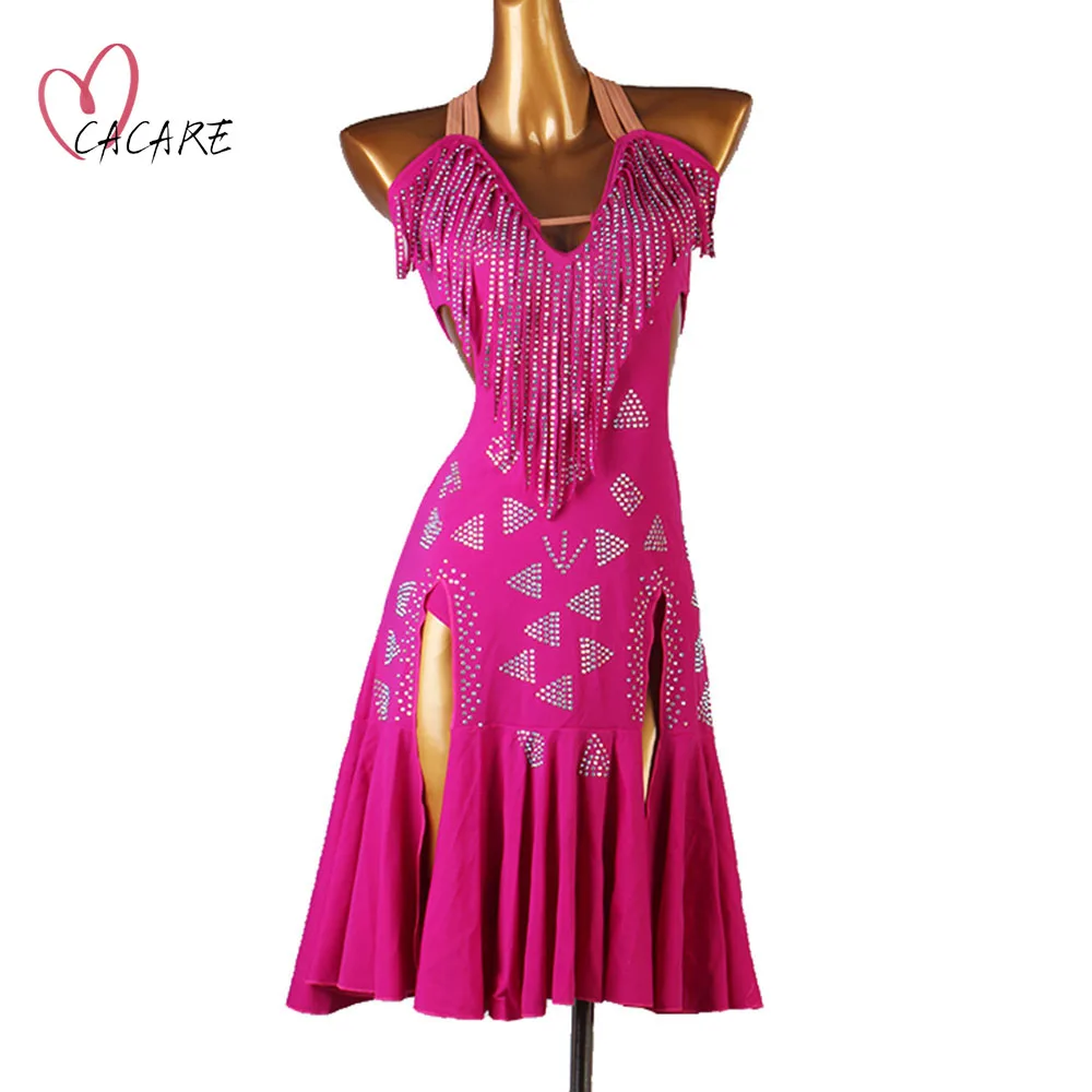 

Customize Latin Dance Dress Women Dancing Competition Dresses Fringe Girls Salsa Latino Feminine Clothes Leotards D0654 CACARE