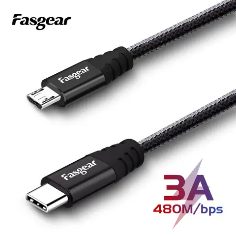 USB C to Micro USB Data Cable 3A Fasgear