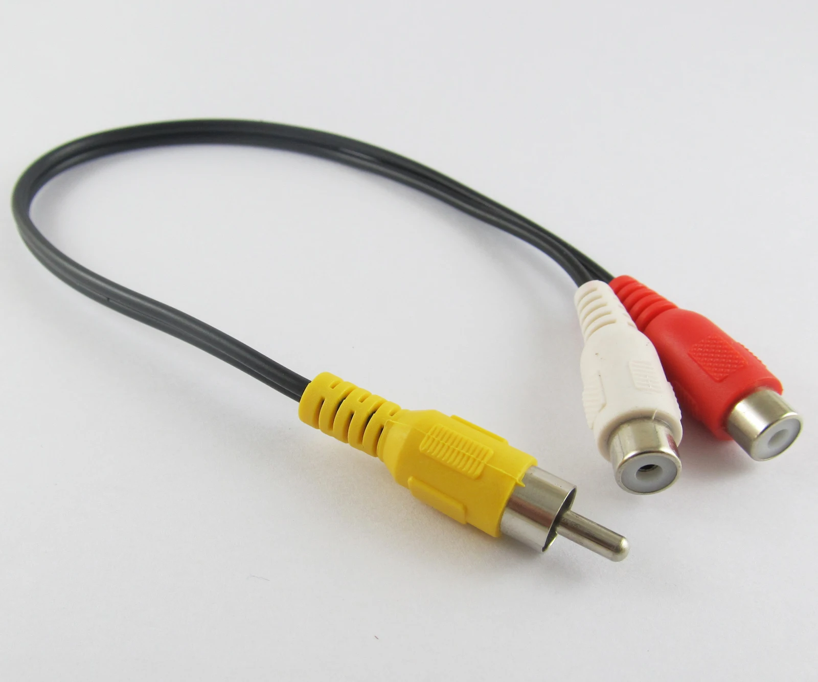 1pc 28cm 1 RCA Male Plug to 2 RCA Female Jack Y Split Audio Video Adapter Cable Item No.: 40090