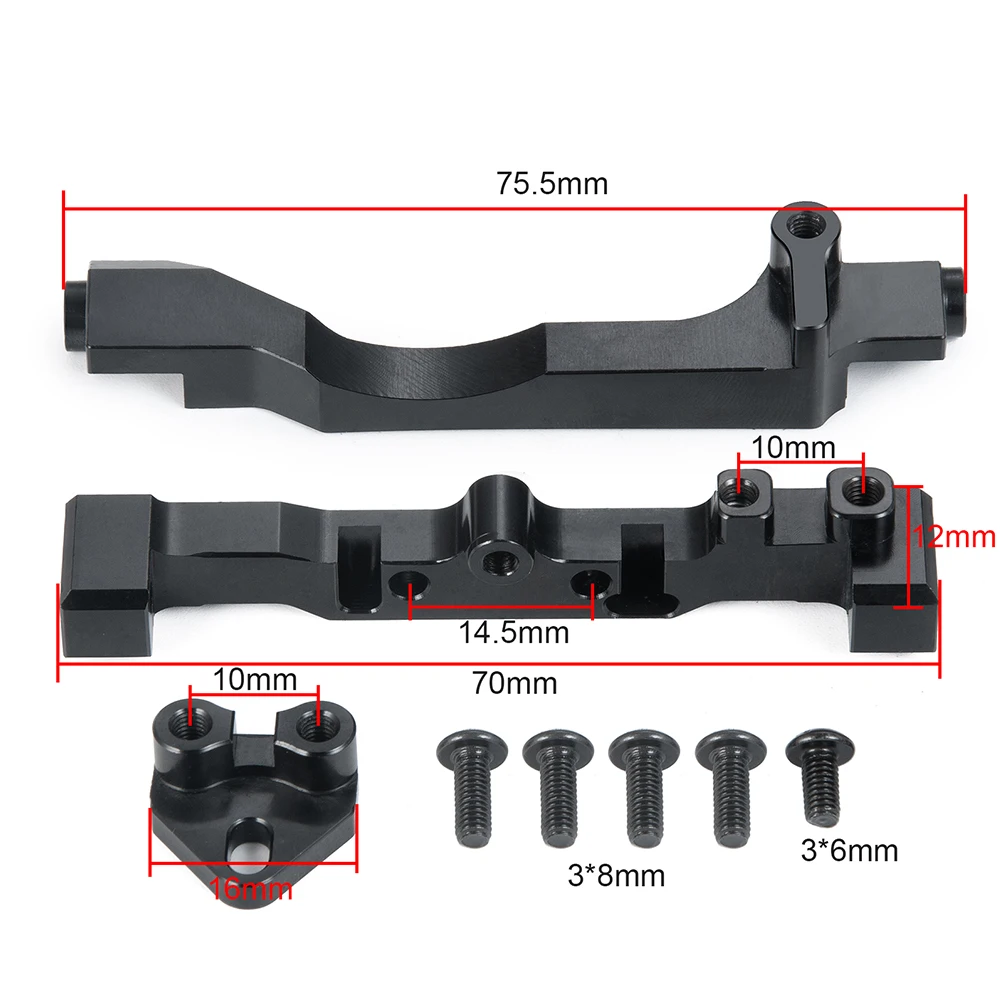 AXSPEED Aluminum Alloy Servo Mounts for 1/10 Axial SCX10 III Jeep Gladiator Base Camp AXI03027 Accessories