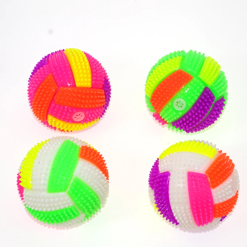 Neue Led spielzeug Luminous Volleyball Bouncy Massage Ball Glowing Fußball Mit Pfeife Flash Elastische Entlüftung Leucht Springen Ball