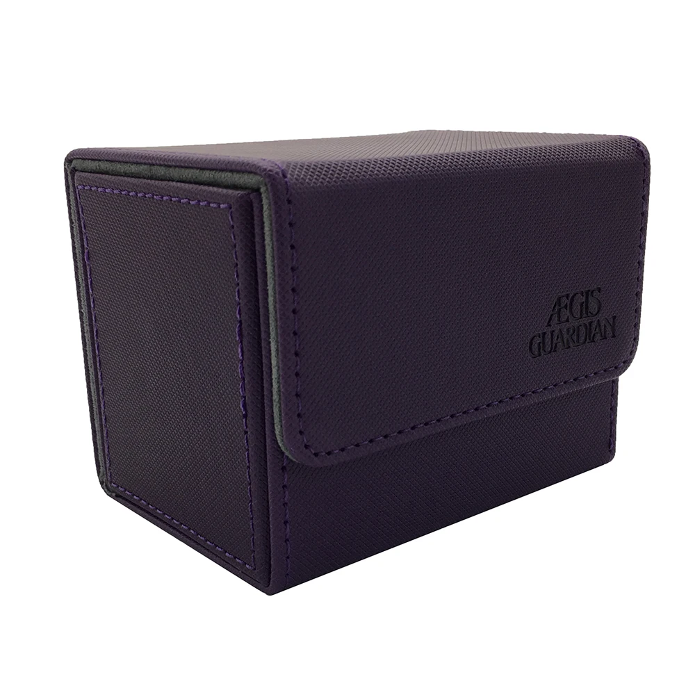 AEGIS GUARDIAN Side-Loading Card Box Deck Case Mtg  Yugioh Card Binder Holder: Purple 80+