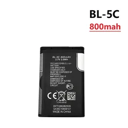 3.7V 800mAh bateria BL-5C BL5C BL 5C akumulatory do Nokia 2112 2118 2255 2270 2280 2300 2600 2610 3125 3230 1 sztuk