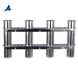 Boat Accessories Marine Stainless Steel 4 Tube Fishing Rod Storage Holder Rack & Boat Organiser