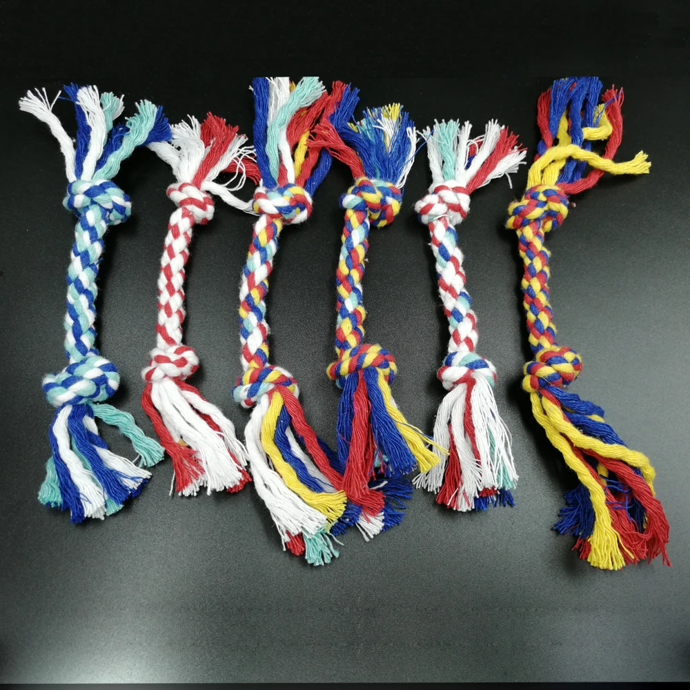 

Rope Toy for Pet Dog Puppy Cotton Chew Knot Toy Durable Braided Bone Rope Molar Toy Pets Teeth Cleaning Supplies