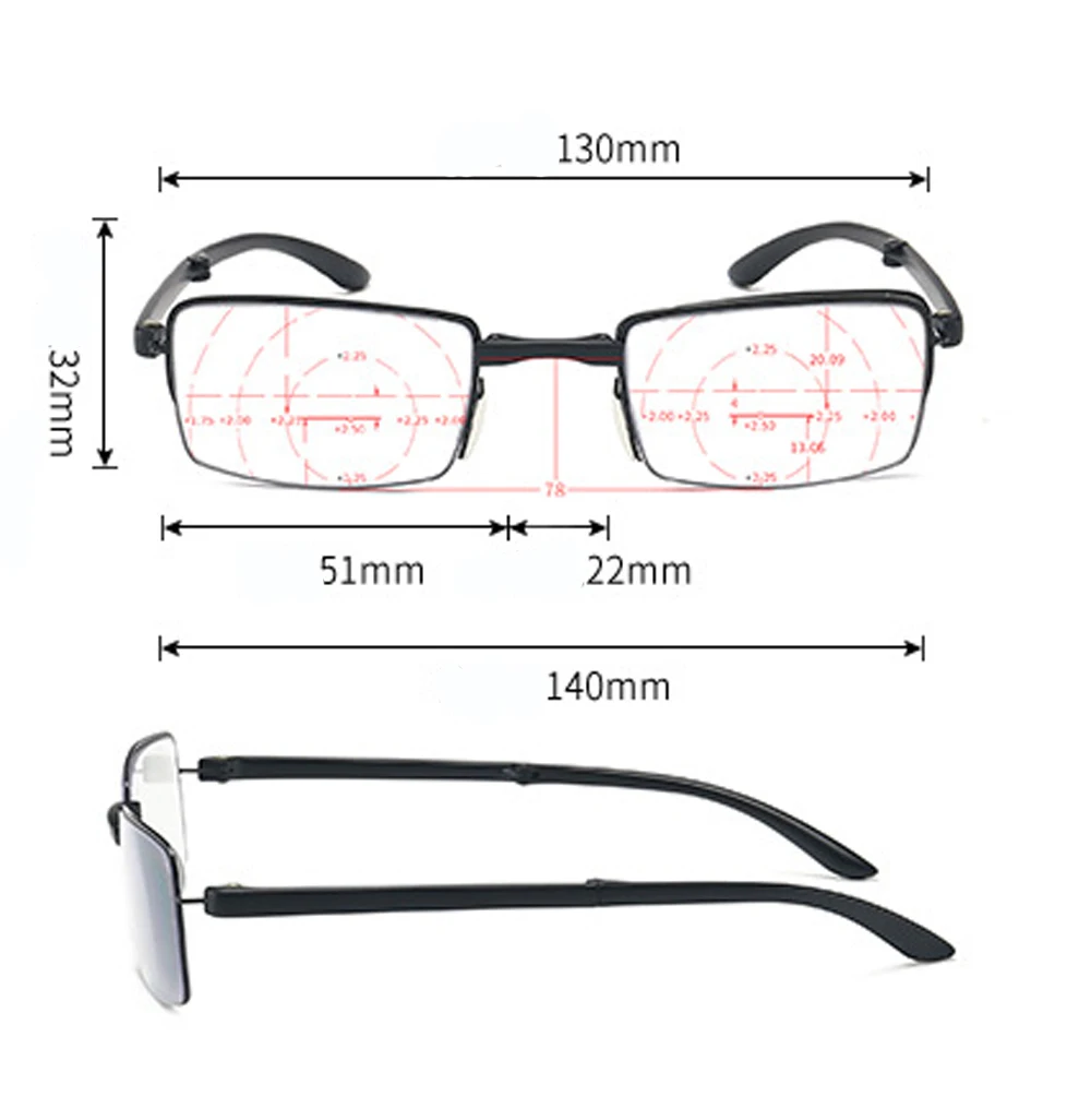 

Progressive Multifocus Ultralight Reading Glasses Women Men Foldable Portable Anti Blu Anti Faitgue Classic 1 2 3 to 4