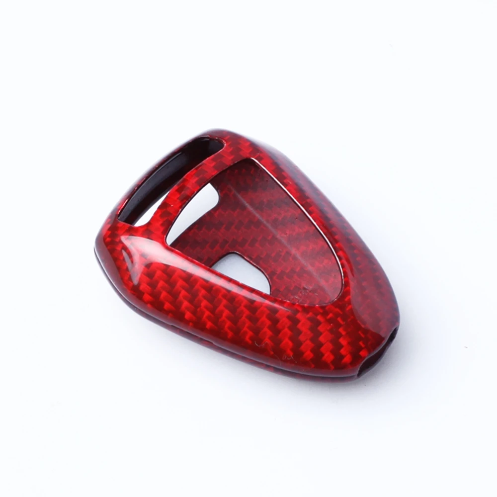 For Porsche 911 Boxter Cayman 3 Buttons Auto Smart Remote Key Fob Case Shell Cover Real Carbon Fiber Red Black Switch Bag Cap