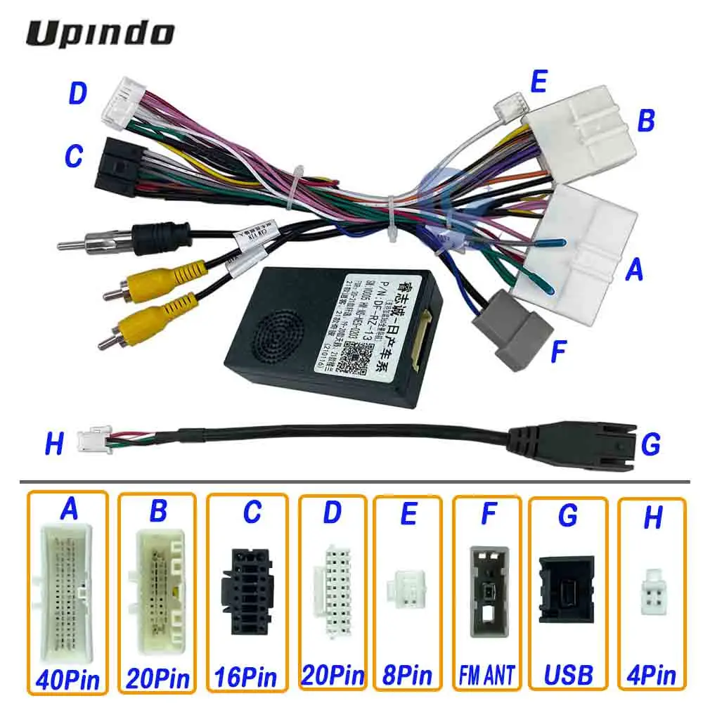 For NISSAN X-Trail Qashqai Teana 2021 Android Radio CAN-Bus Adapter Wiring Harness Power Connector Socket Media Player Cable
