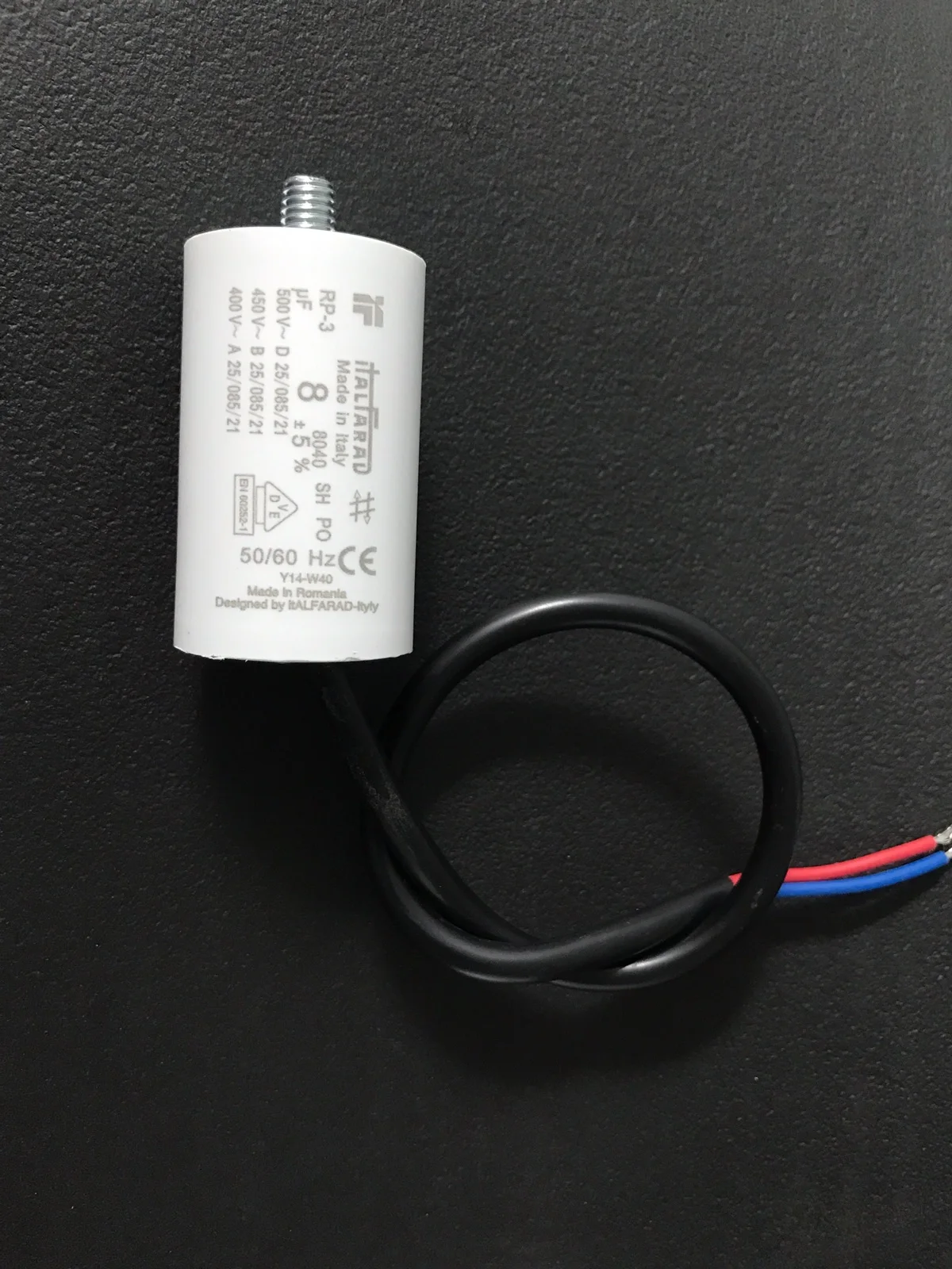 8uF Italfarad RP-3 400V 450V Starter Capacitor 500VAC