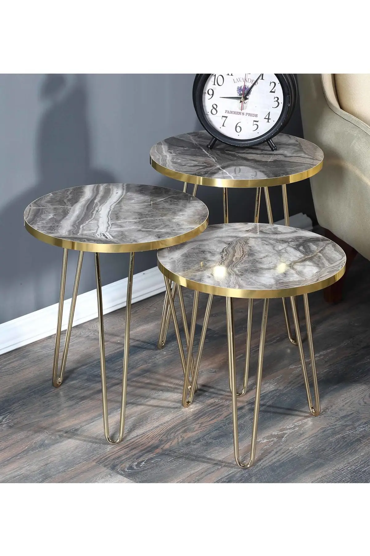 Milk Coffee Marble Pattern Shiny Edges Zigon Coffee Table