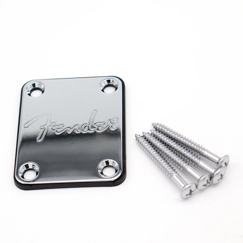 1 Set Electric Guitar Neck Plate with Screws for ST TL Guitar ,Jazz Bass Replacement Black