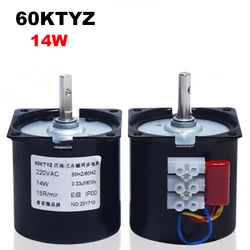 60KTYZ Permanent Magnetic Synchronism Motor 220V AC 14W Gear Motor 2.5RPM 5RPM 10RPM 20RPM 30RPM 50RPM 60RPM 80RPM 110RPM