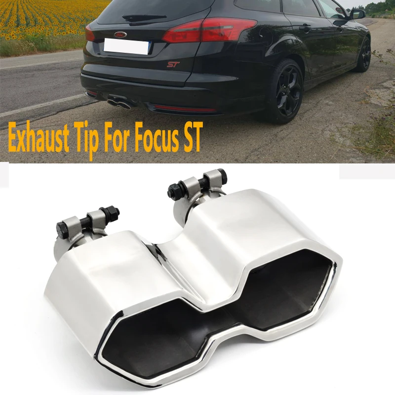 

1 Pcs Stainless Steel Car Exhaust Tip for Ford Focus ST 2017 Muffler Tip Tailpipe Square Outlet Exhaust System