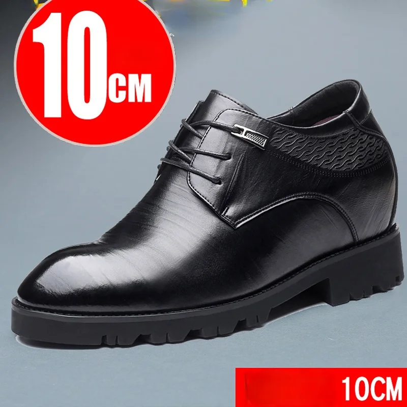 

Men's Elevator Shoes Men's Increased 10cm Business Suit Leather Shoes Thick-soled Inner Increased 10cm Embossed Rise Men's Shoes