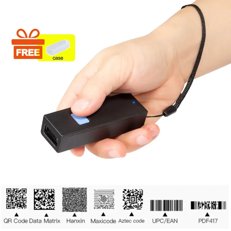 Holyhah M2D Mini Barcode Scanner USB Wired BT 2.4G Wireless 1D 2D QR PDF417 Bar code for iPad iPhone Android Tablets PC M2C CCD