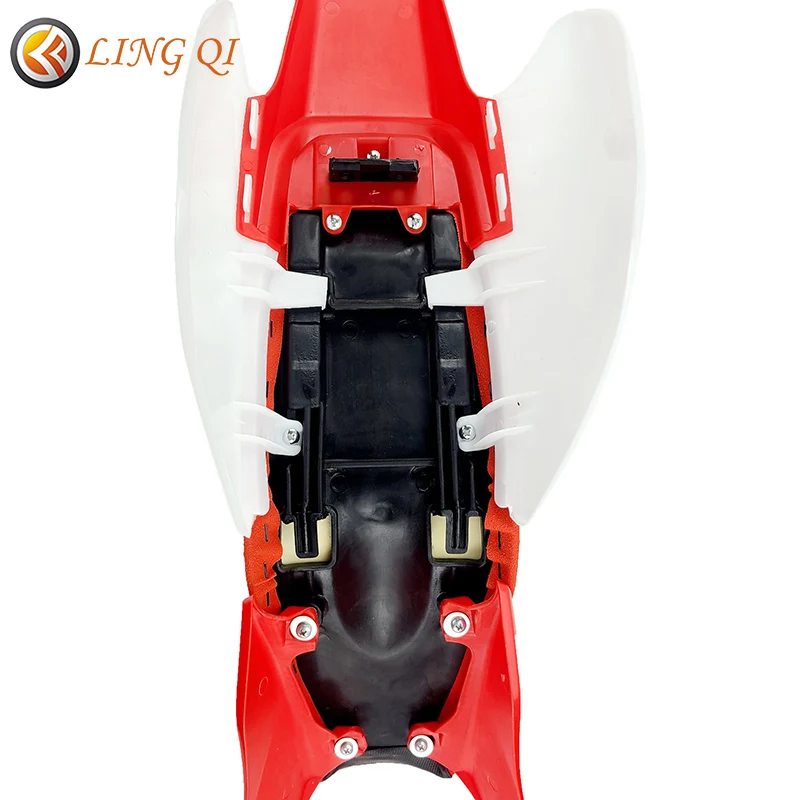 Fashion Red CRF50 plastic fairing body kits+ awesome red Frosted texture Soft Foam Seat Cushion fix to CRF 50cc 70cc 90cc 110cc