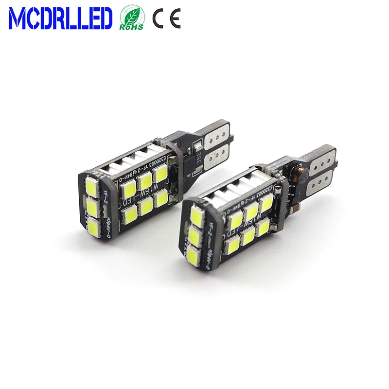 Mcdrlled 2PCS T10 W5W 194รถ LED ไฟย้อนกลับ2835SMD 3W สีขาวไฟสัญญาณเบรคอัตโนมัติแหล่ง12V