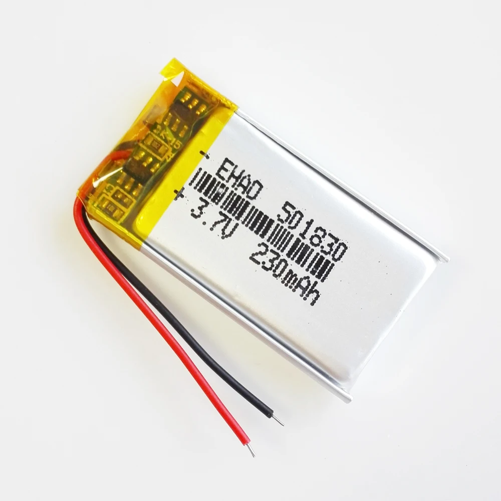 EHAO 501830 3.7v 230mAh litowo-polimerowa LiPo akumulator do Mp3 GPS słuchawki z Bluetooth zestaw słuchawkowy inteligentny zegarek