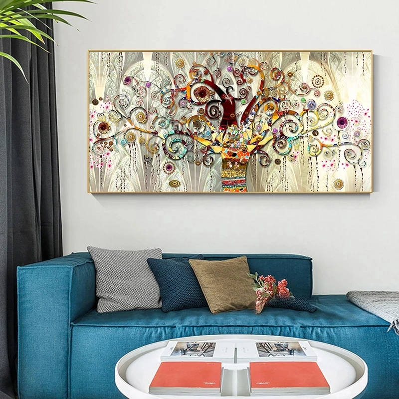 Tree of Life By Gustav Klimt Oil Paintings on Canvas Famous Landscape Posters and Prints for Modern Home Living Room Cuadros