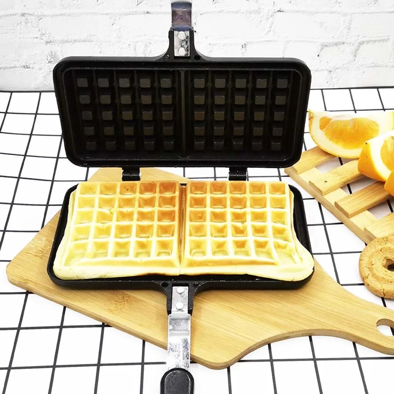 Domestic Gas Waffle Mold Cake Bread Waffle Machine Baking Pan Double-sided Non Stick Pan Baking Lattice Cake Machine