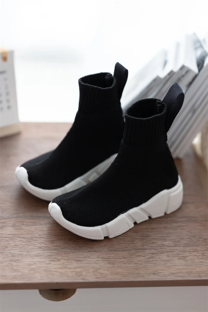 BJD Doll Shoes 1/3 1/4 In Stock Knitted Upper Casual Daily Toy Black White One-piece Soft-soled Ankle Boots BJD Doll Accessories