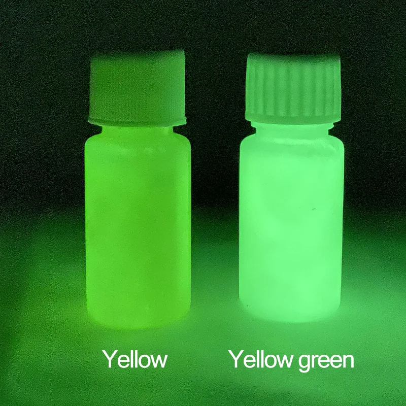 2 Bottles Luminous Paint Glow in the Dark for Party Decorations Arts Yellow Green Phosphor Pigment 2