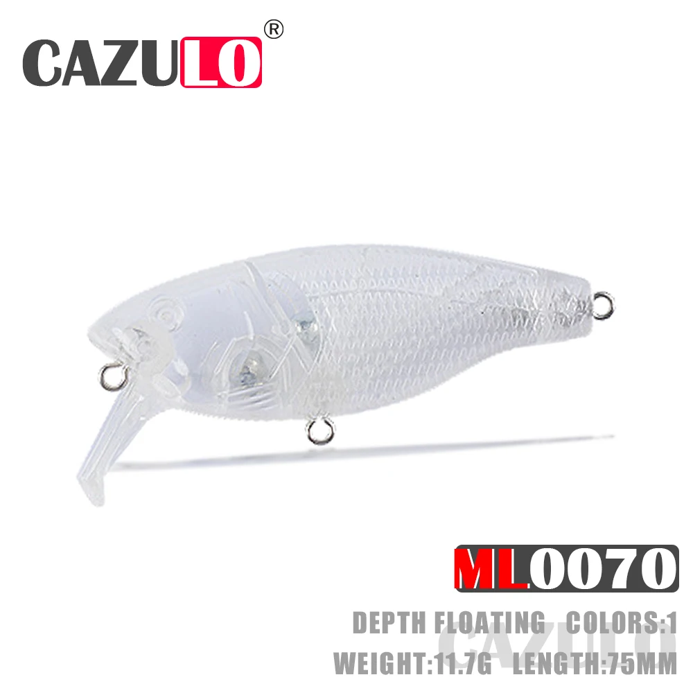 

Winter Fishing Accessories Blank Unpainted Lure Crankbait Isca Artificial Diy Weights 11.7g/75mm Floating Pesca Carp Fish Leurre