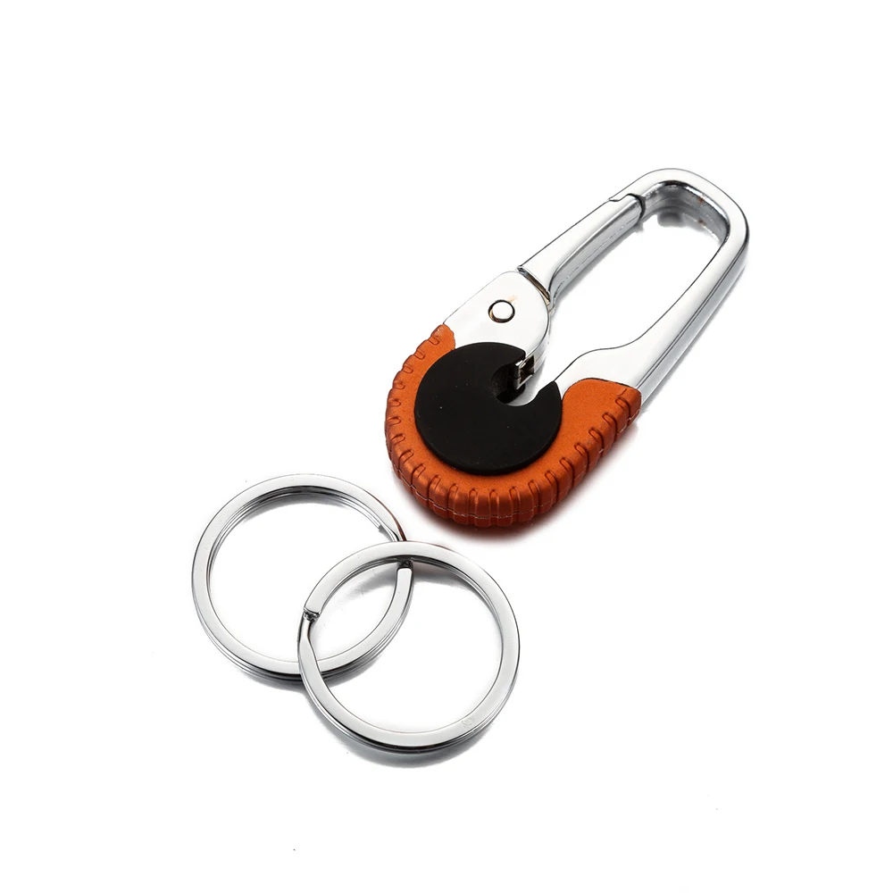 New Keychain Hook Stainless Steel Buckle Outdoor Carabiner Climbing Tools Double Ring Car Fishing Keychain Keyring