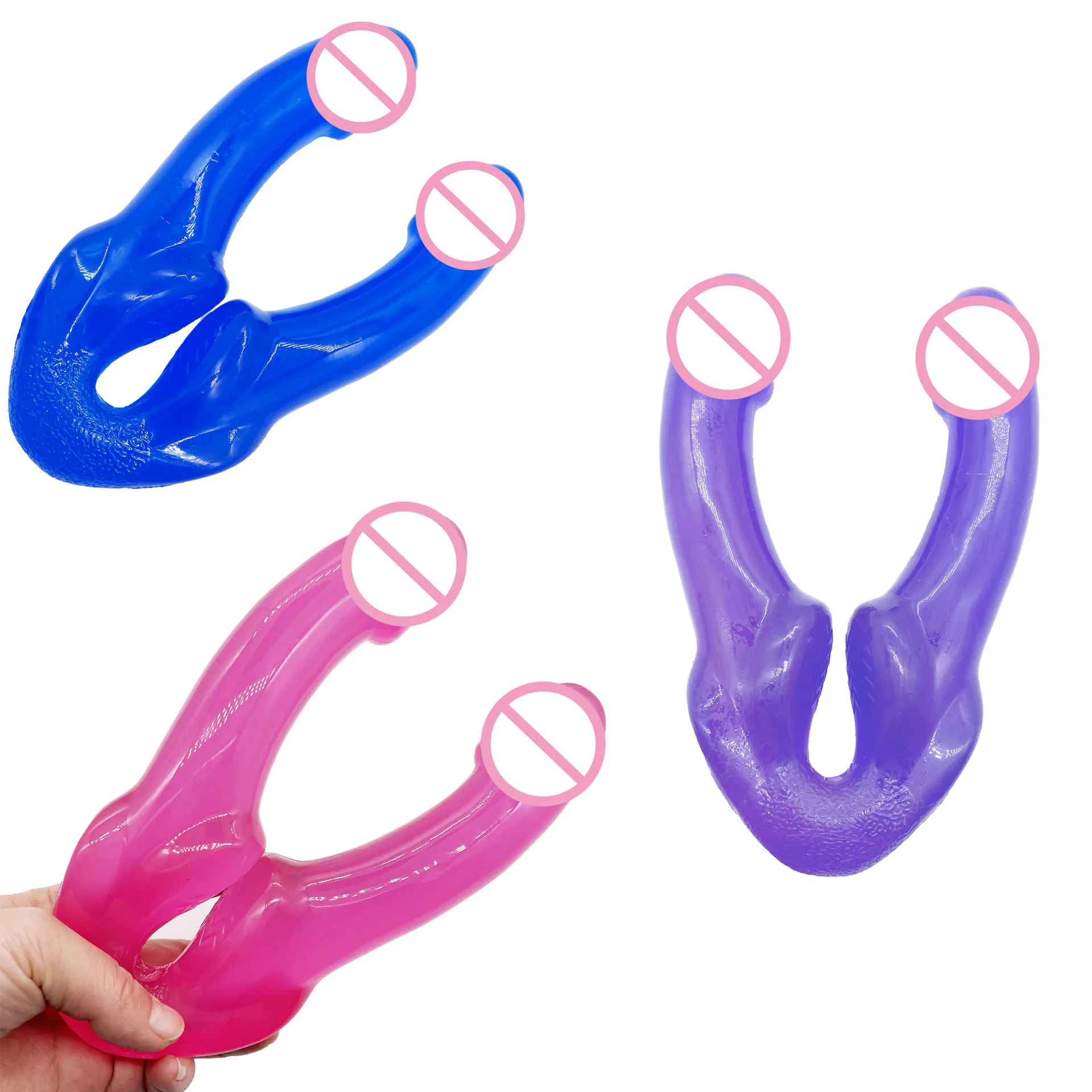 

Soft Jelly Dildo Double Ended Realistic Dildos Cock Lesbian Vaginal Anal Plug Flexible Fake Penis For Women Dildos Adult Sex Toy