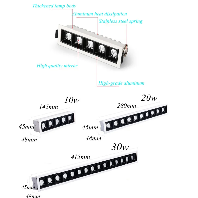 โคมไฟเพดาน Cree แถบไฟ Led เพดาน Led 2W 4W 6w10w 20W 30 Cob Led Dwn ไฟ Ac220v led Strip โคมไฟในร่ม